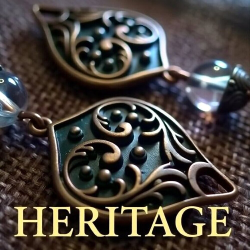 Gorgeous, Heavy & Ornate! Handmade Copper + Clear Quartz Statement Earrings - Picture 2 of 13